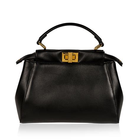 fendi black mini peekaboo